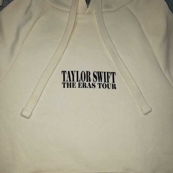 Taylor Swift The Eras Tour Hoodie Unisex Cream / Beige Sz XS Oversized Pullover - Picture 4 of 10
